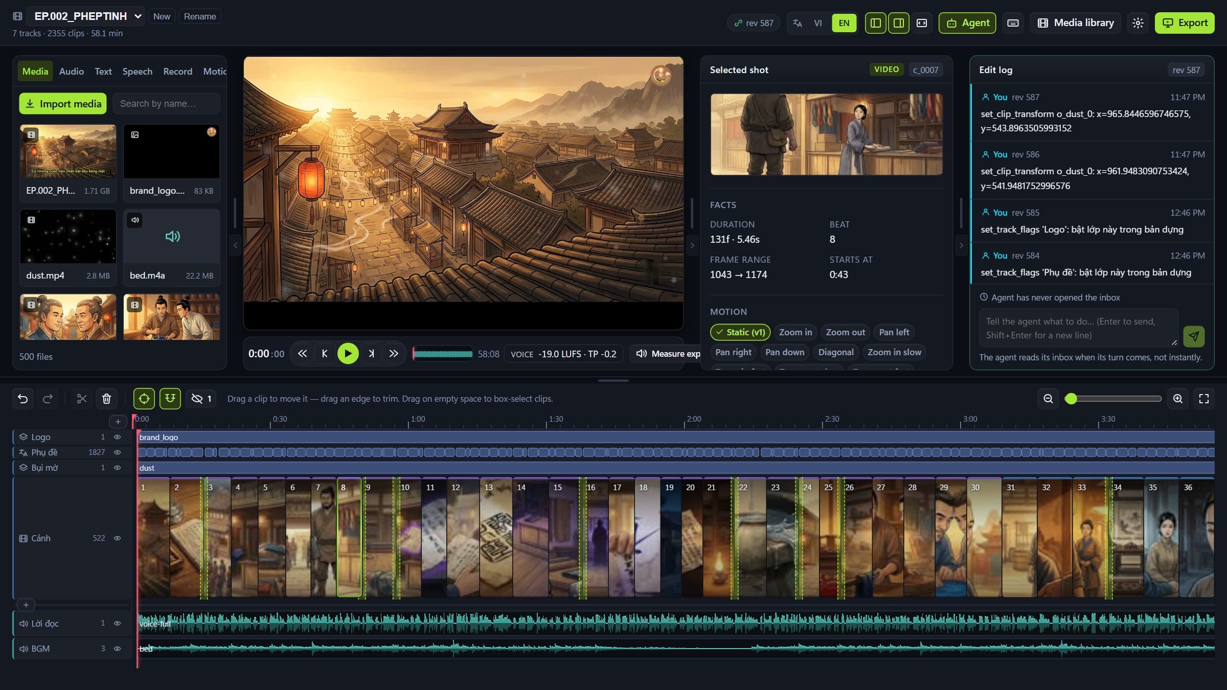 GOHA AVS — Agent-Native Video Studio — ảnh chụp giao diện